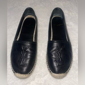 Saint Laurent Black Leather Espadrilles size 36